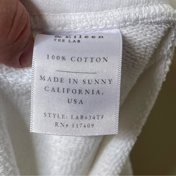 Frank Eileen CATHERINE Favorite Sweatpants in white triple fleece sz XS - Picture 7 of 8